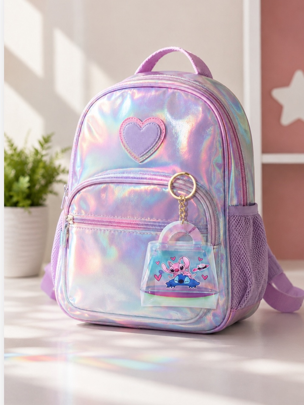 New Stitch Iridescent Mini Bag Purse Bag Charm / Keychain Fun Trendy Gift
